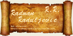 Radman Raduljević vizit kartica
